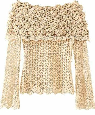 linda blusa de croche feito a mao